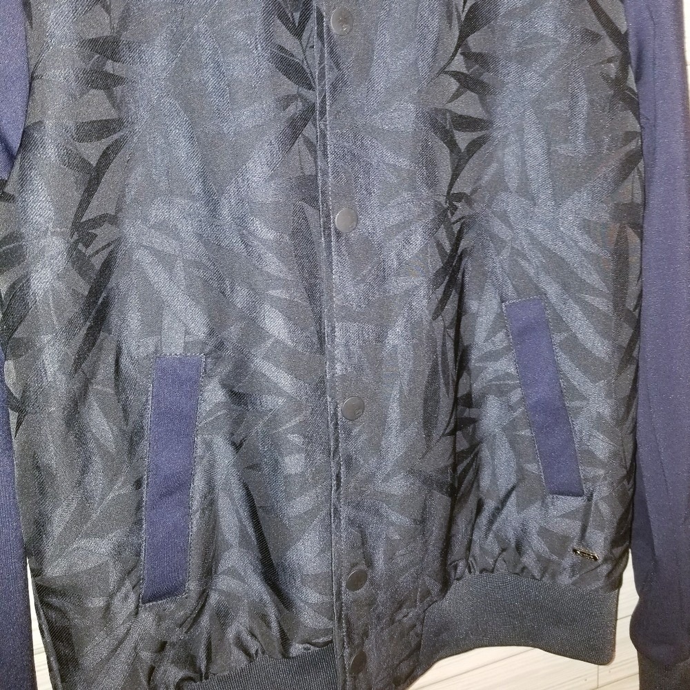 Scotch & Soda Bomber Jacket Men's M Jaquard Amsterdam Couture Varsity Navy Black - Picture 8 of 11